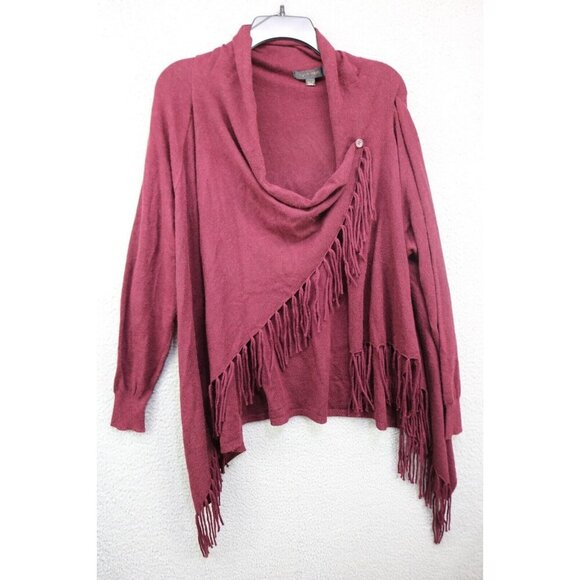 Love Tree Soft Fringed Open Front Sweater- Size Medium - Picture 1 of 9